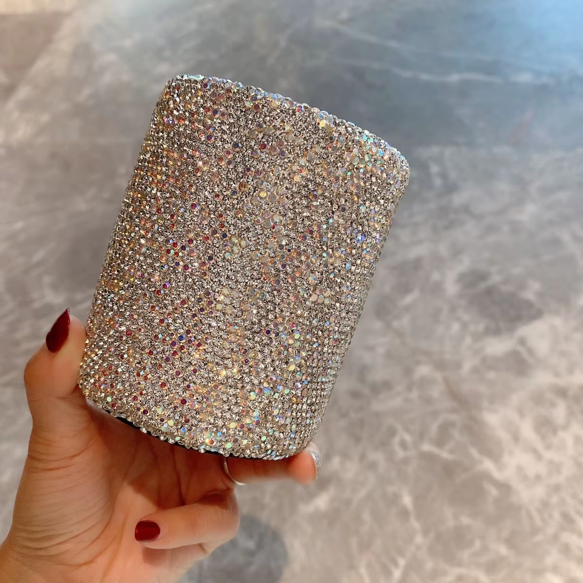 Luxury Skincare And Makeup Brands - Luxury Rhinestone Cosmetic Brush Organizer Cylinder