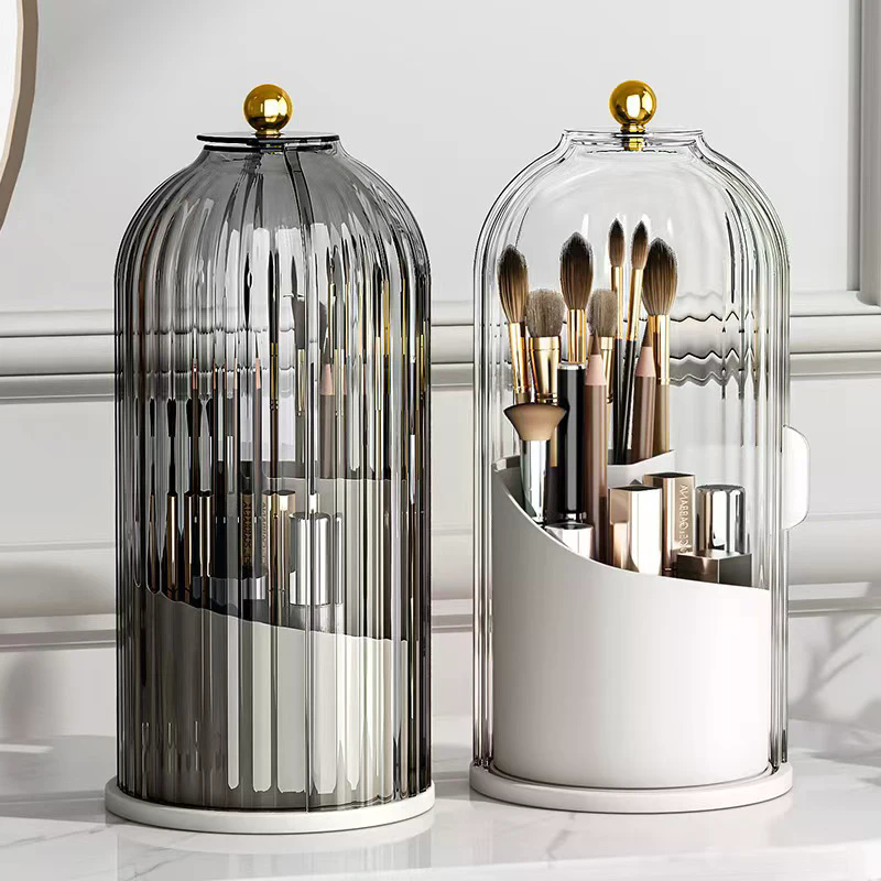 Luxury Skincare Organizer - 360° Rotating Makeup Brush Holder With