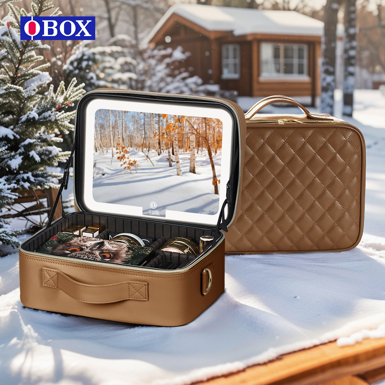 2026 New Makeup Bag with Mirro - Luxury Skincare Gift Box ulasan dan harga