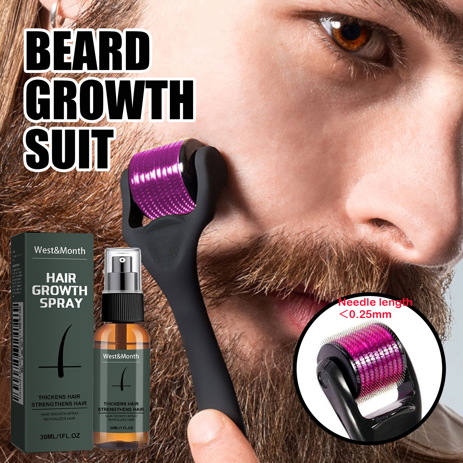 Men's Beard Spray Kit with Mic - Epidermal Growth Factor ulasan dan harga