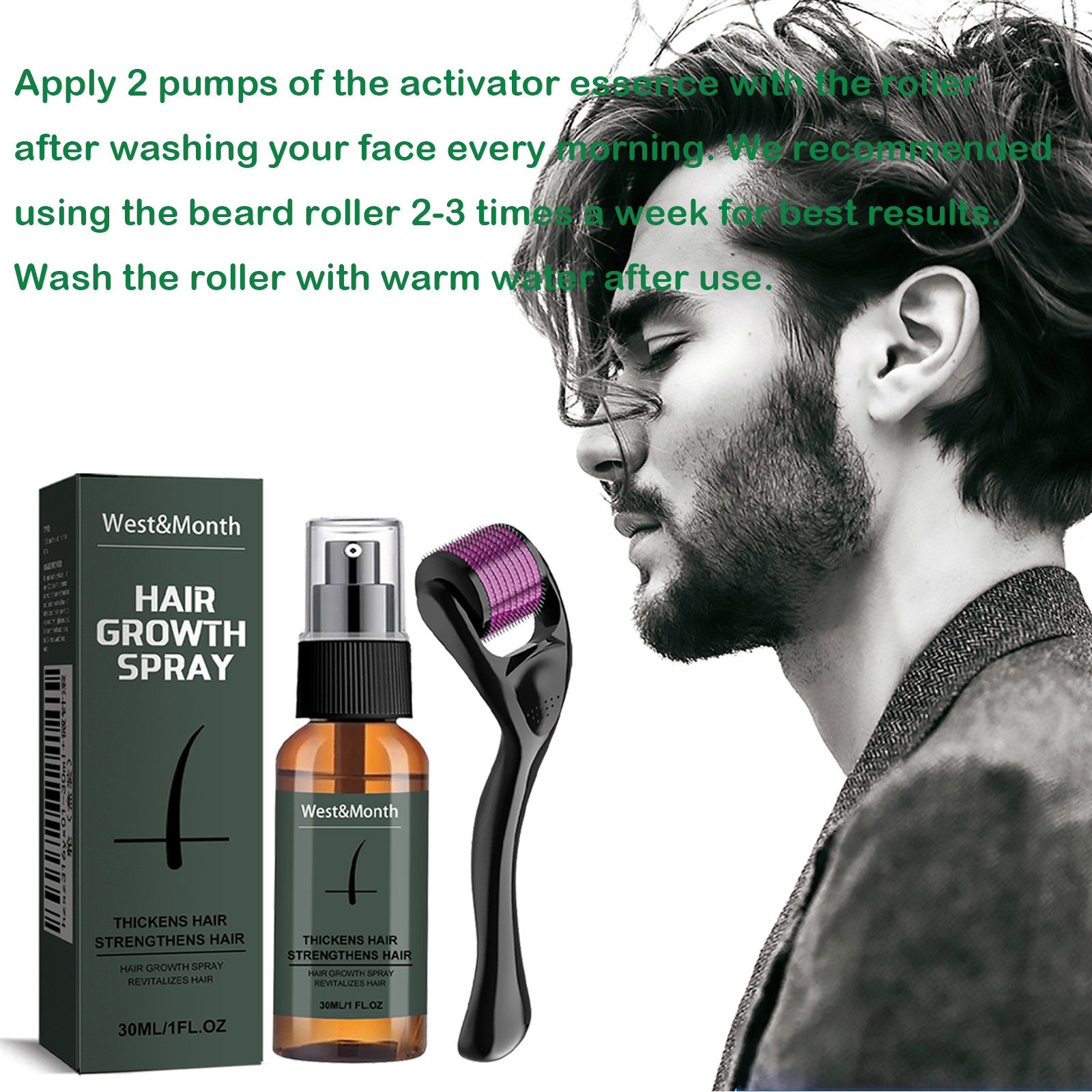 Men's Beard Spray Kit with Mic - Epidermal Growth Factor ulasan dan harga