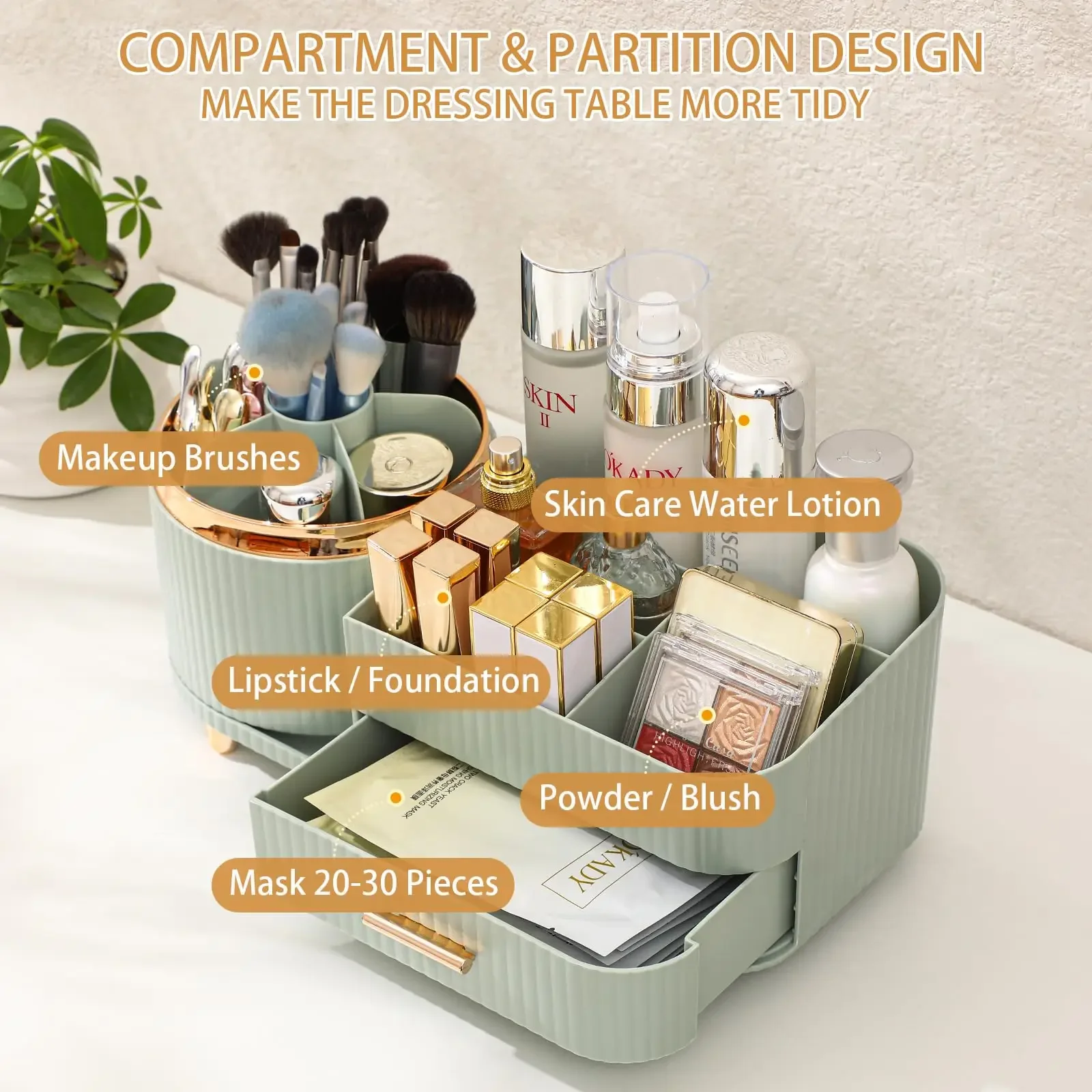 Makeup Brush Holder Large Capa - Luxury Skincare Organizer ulasan dan harga