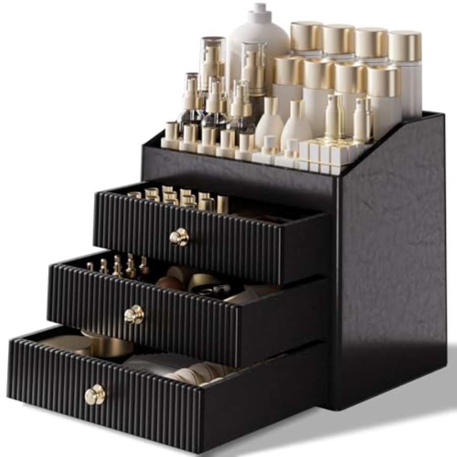 Luxury Makeup Organizer with 3 - Luxury Skincare Organizer ulasan dan harga
